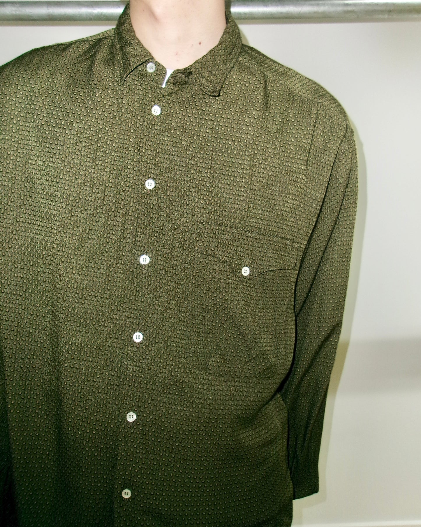 90s GIORGIO ARMANI dot pattern rayon shirts made in italy