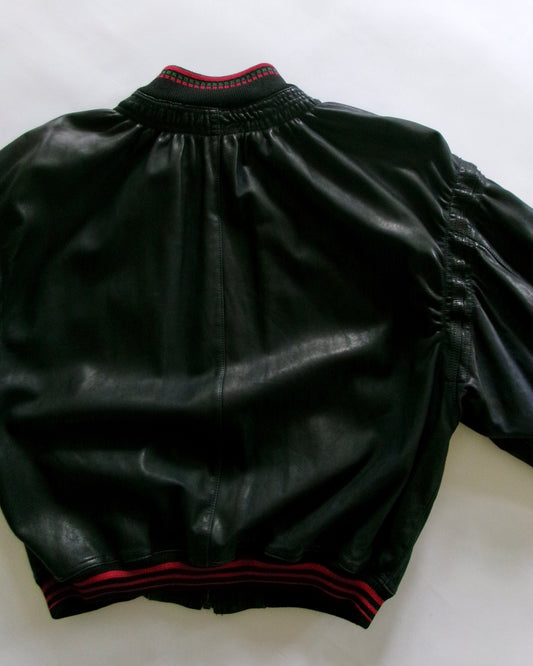 90s Marithe Francois Girbaud leather bomber jacket