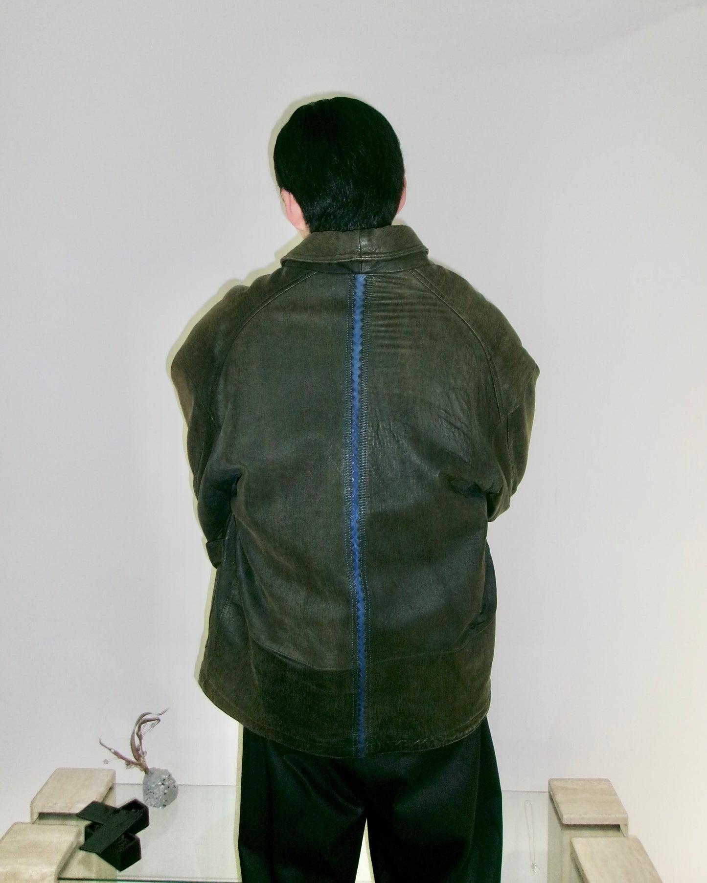 80~90s Marithe Francois Girbaud leather toggle jacket