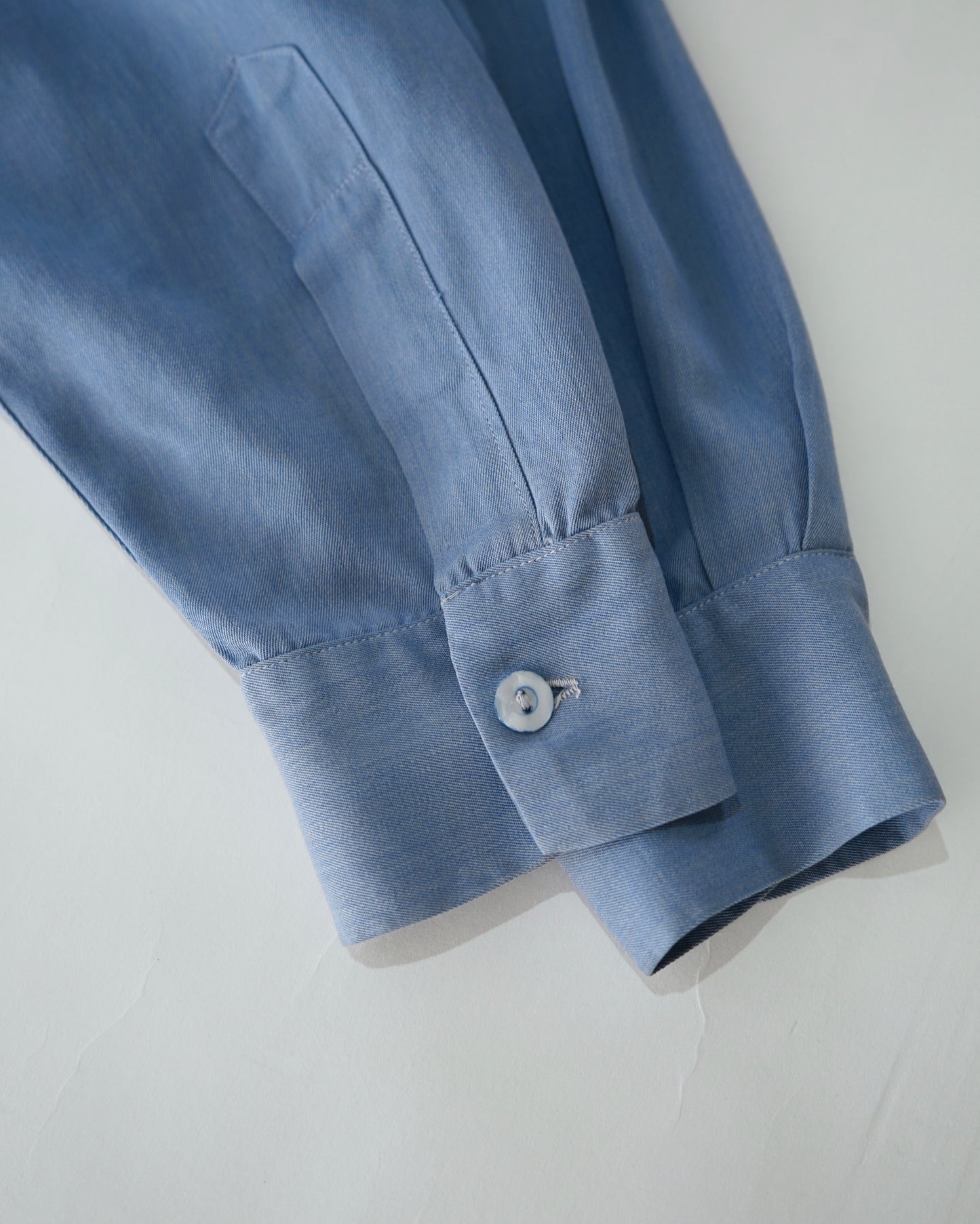 1950s Holly-Made California Rayon Gabardine Open Collar Shirt