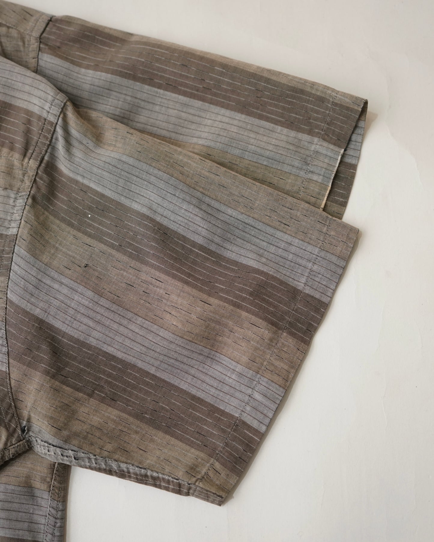 60s ARROW border pattern open collar shirts