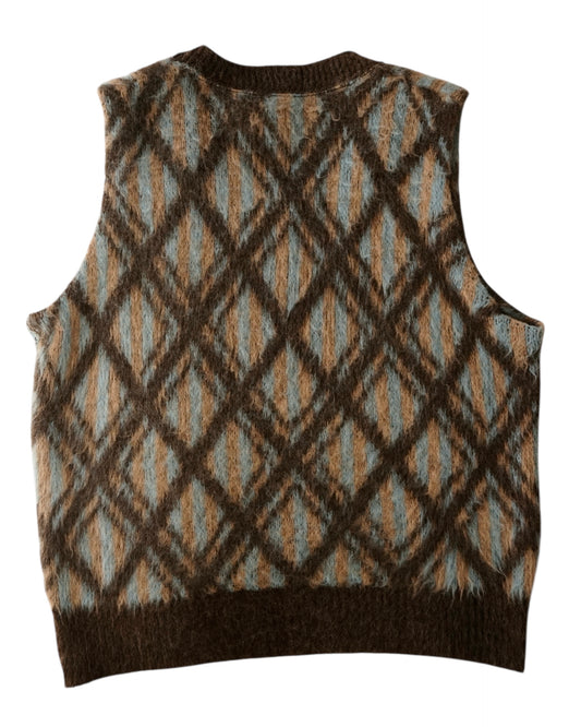 70s KENNINGTON diamond pattern mohair vest