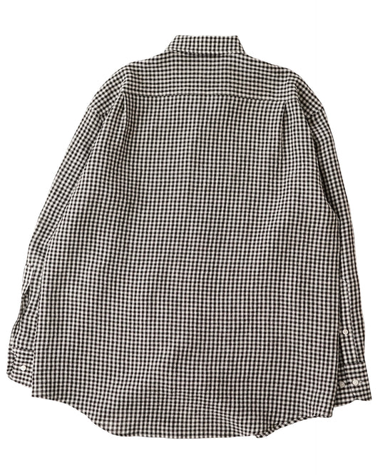 water twisted linen gingham check button down shirts