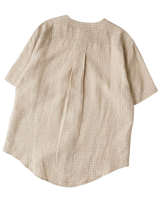 90s GOOUCH no collar linen shirts