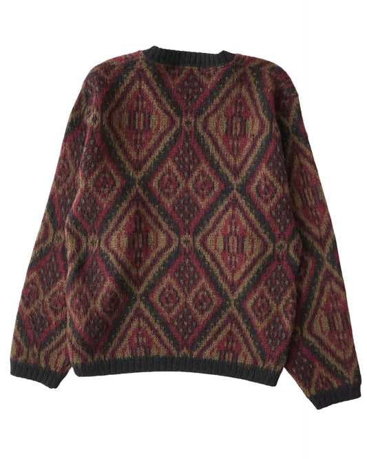 60s McGREGOR Patterned Mohair V-Neck Knit
