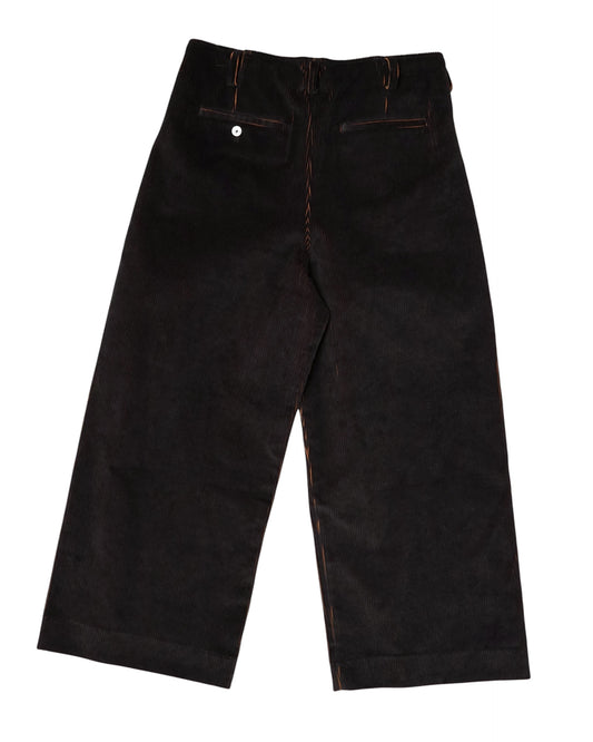 AXIS-Indigo-Coated 8W Vintage Corduroy Side Seamless Straight Pants