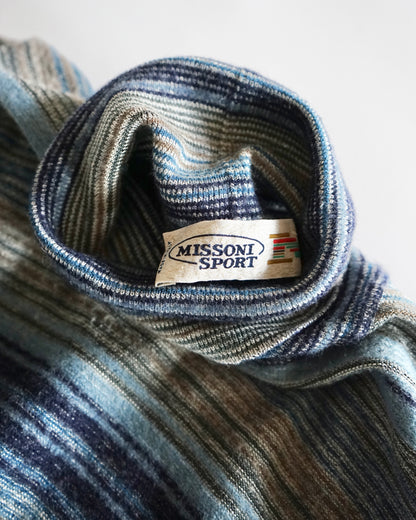90s MISSONI SPORT border turtleneck knit