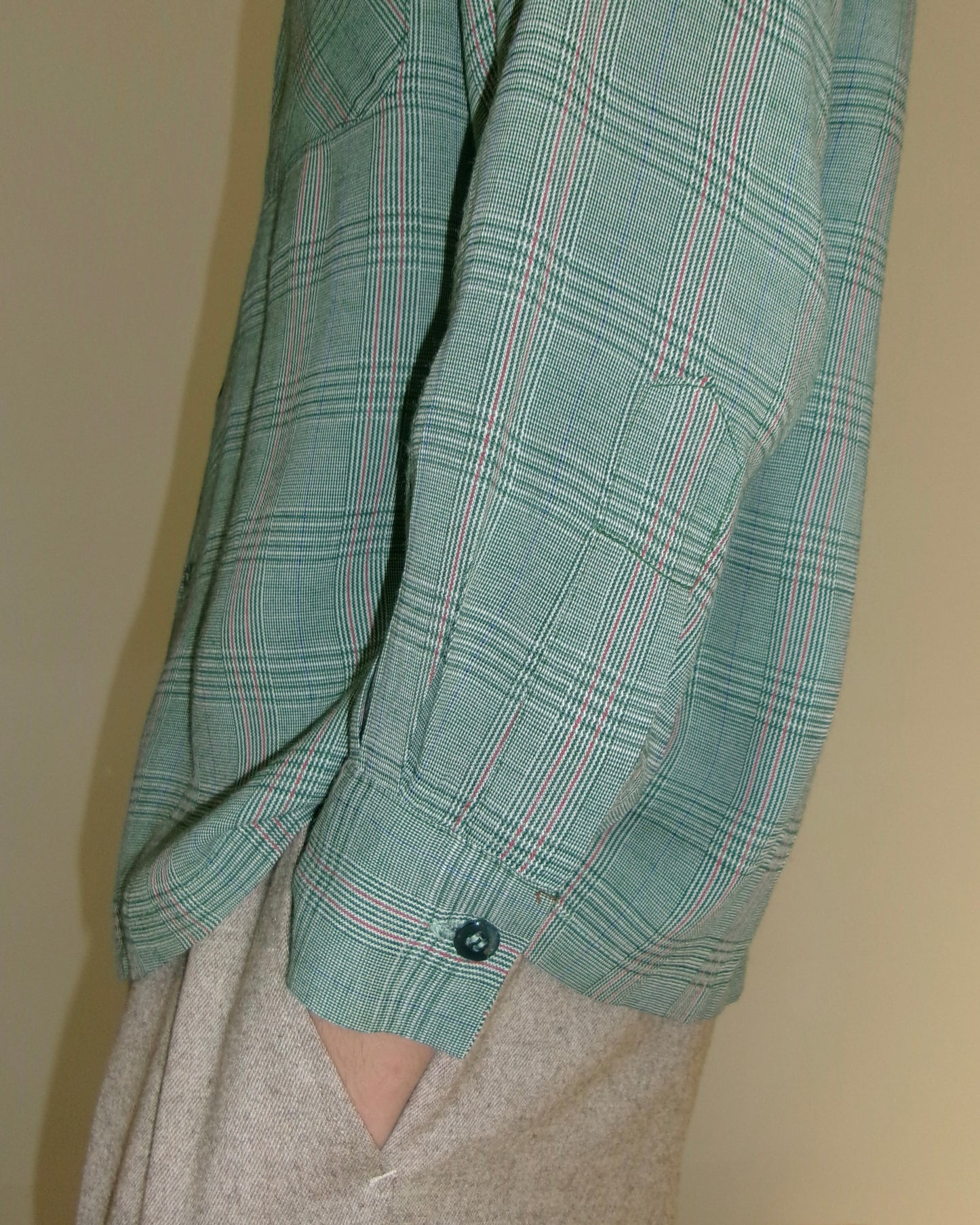 50s DEL MAR SPORTSWEAR rayon check shirt
