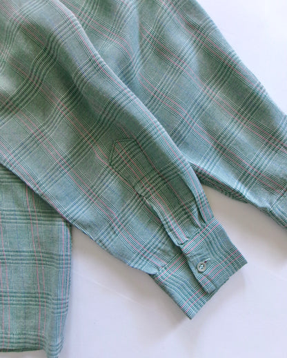 50s DEL MAR SPORTSWEAR rayon check shirt