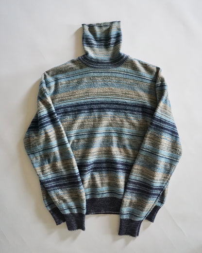 90s MISSONI SPORT border turtleneck knit