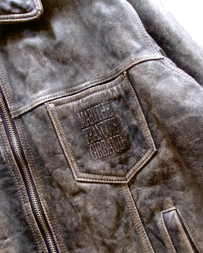 90s Marithe Francois Girbaud leather trucker jacket