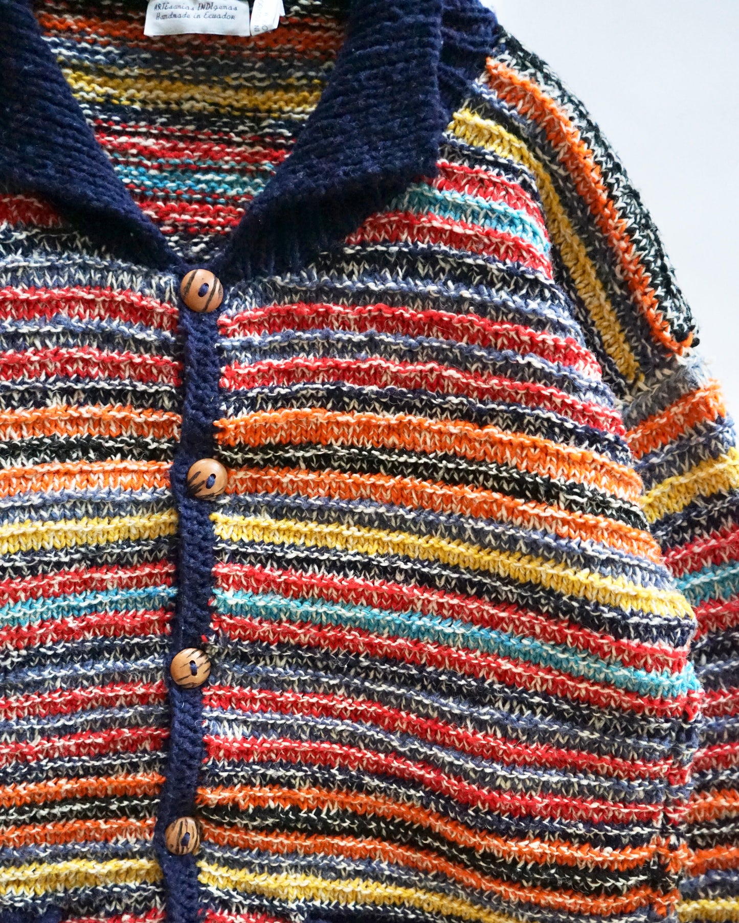 80-90s border Ecuador Hand made knit cardigan