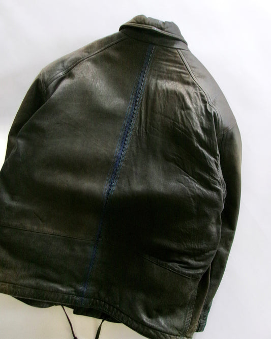 80~90s Marithe Francois Girbaud leather toggle  jacket