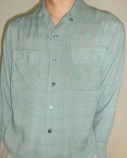 50s DEL MAR SPORTSWEAR rayon check shirt