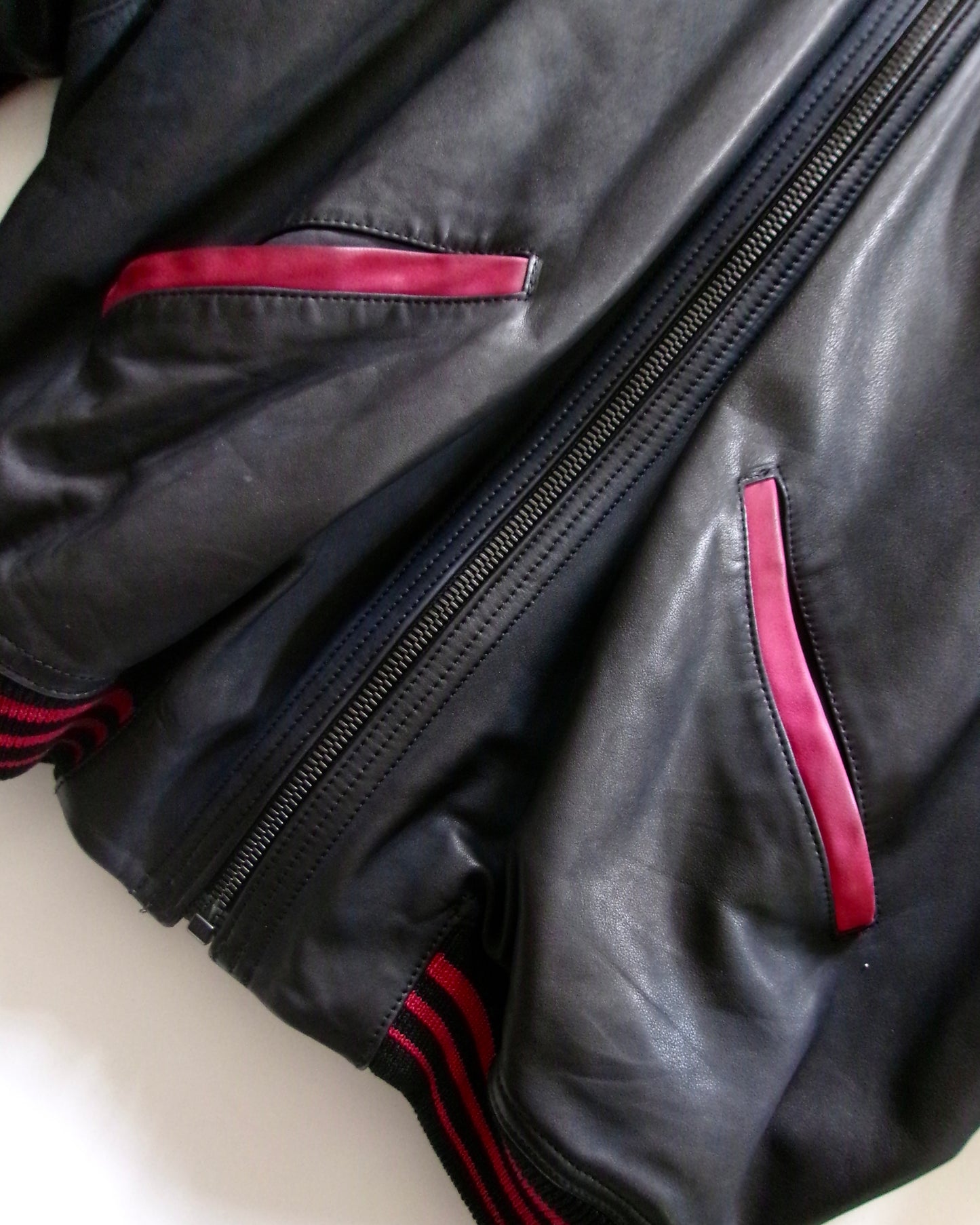 90s Marithe Francois Girbaud leather bomber jacket