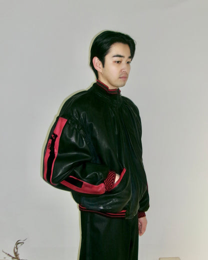 90s Marithe Francois Girbaud leather bomber jacket