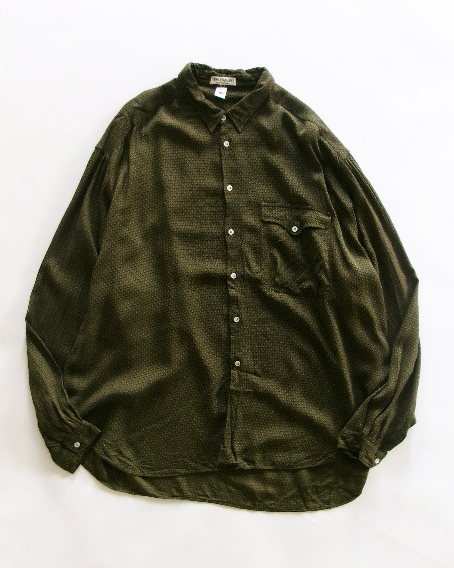90s GIORGIO ARMANI dot pattern rayon shirts made in italy