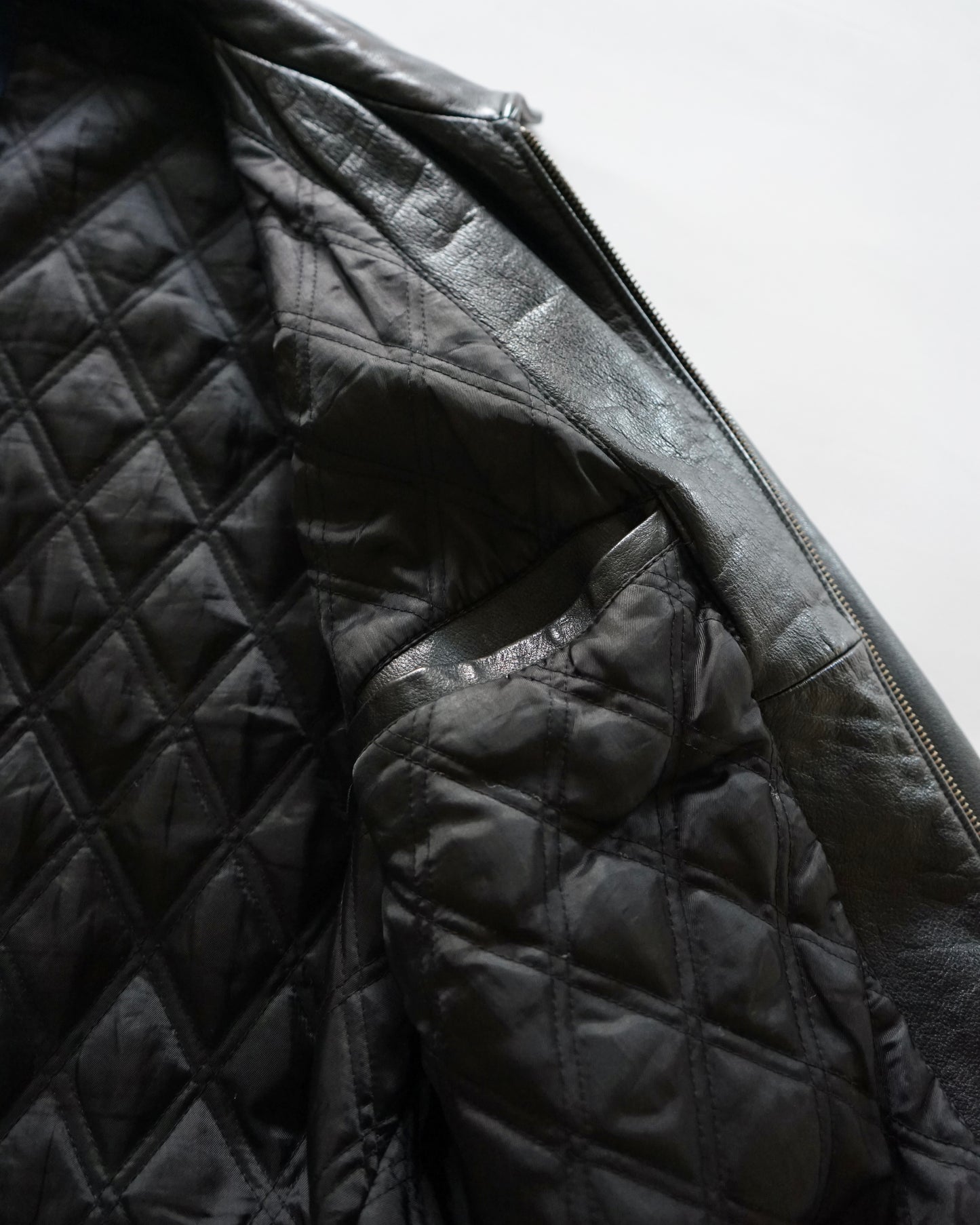 90s old gap zip up leather blouson