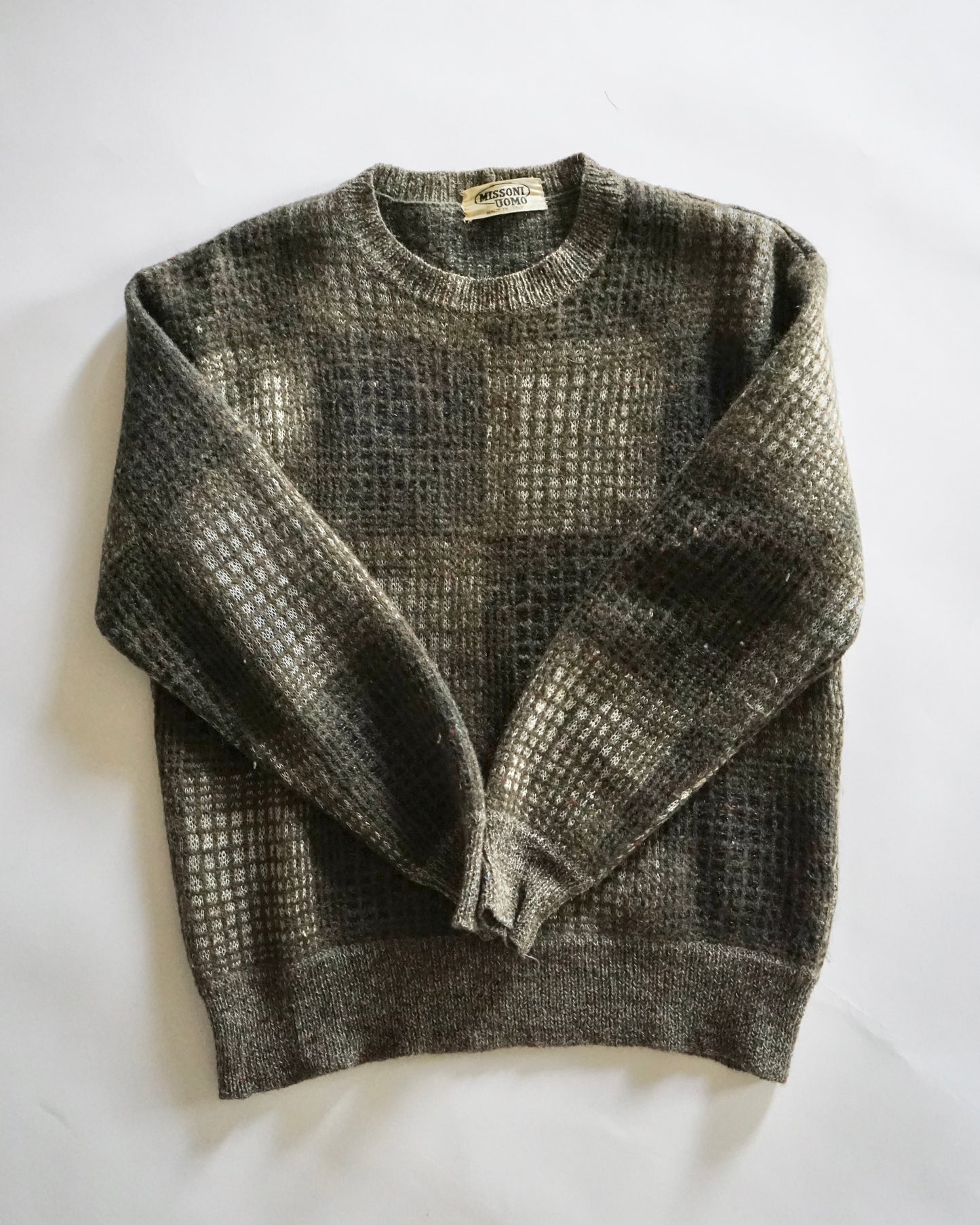 80~90s MISSONI UOMO block pattern knit