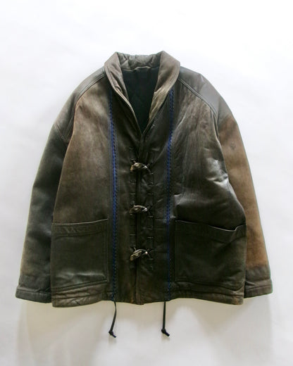 80~90s Marithe Francois Girbaud leather toggle  jacket