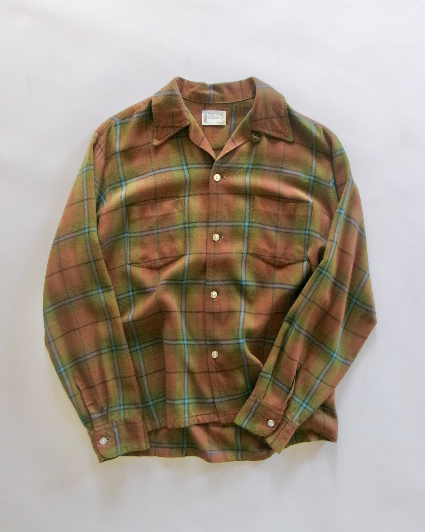 TOWNCRAFT rayon check shirt