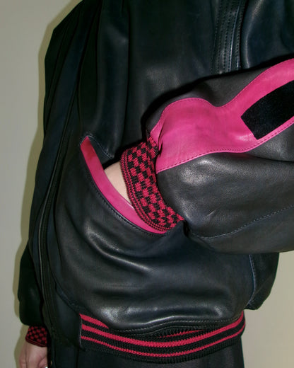 90s Marithe Francois Girbaud leather bomber jacket
