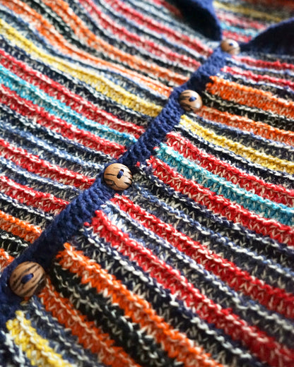 80-90s border Ecuador Hand made knit cardigan