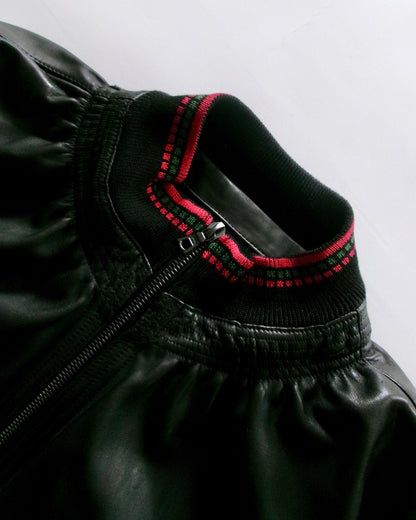 90s Marithe Francois Girbaud leather bomber jacket