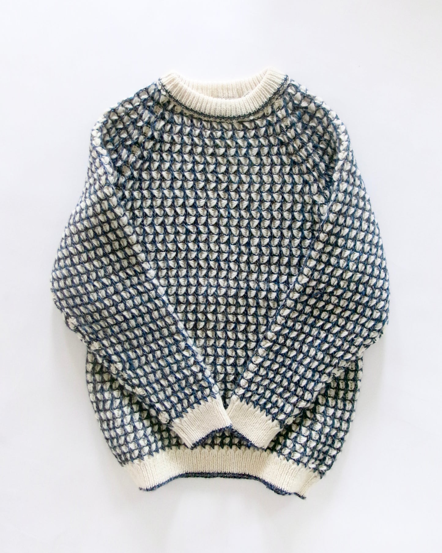 80s GIMBELS honeycomb waffle stitch knit