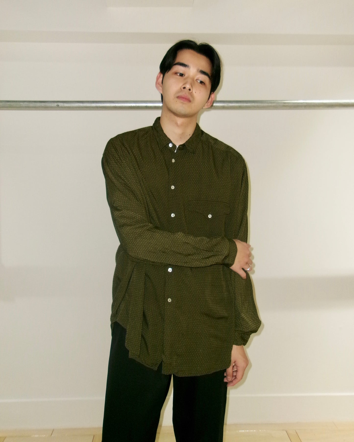 90s GIORGIO ARMANI dot pattern rayon shirts made in italy