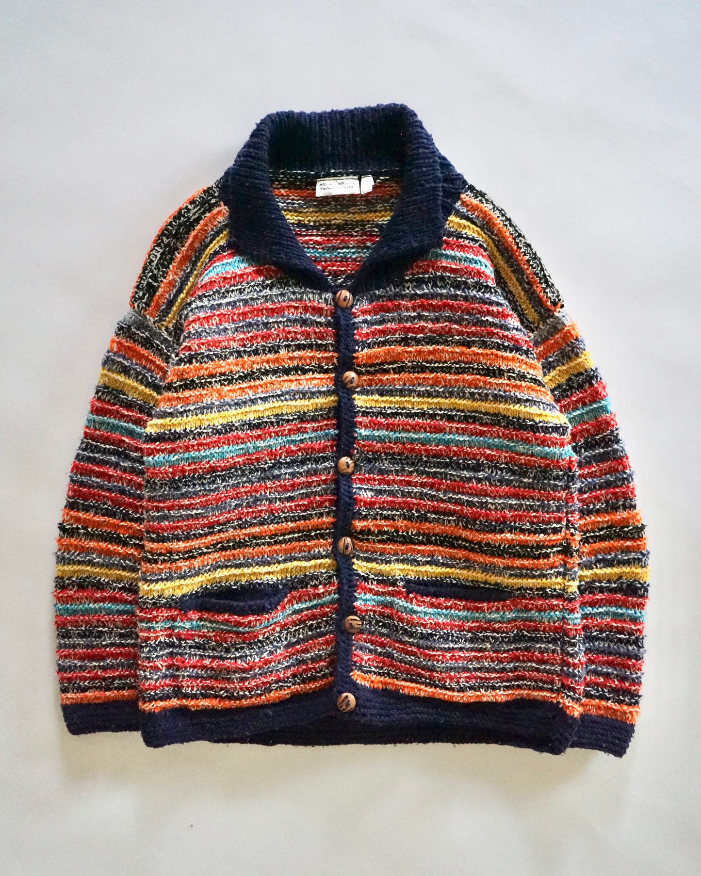 80-90s border Ecuador Hand made knit cardigan