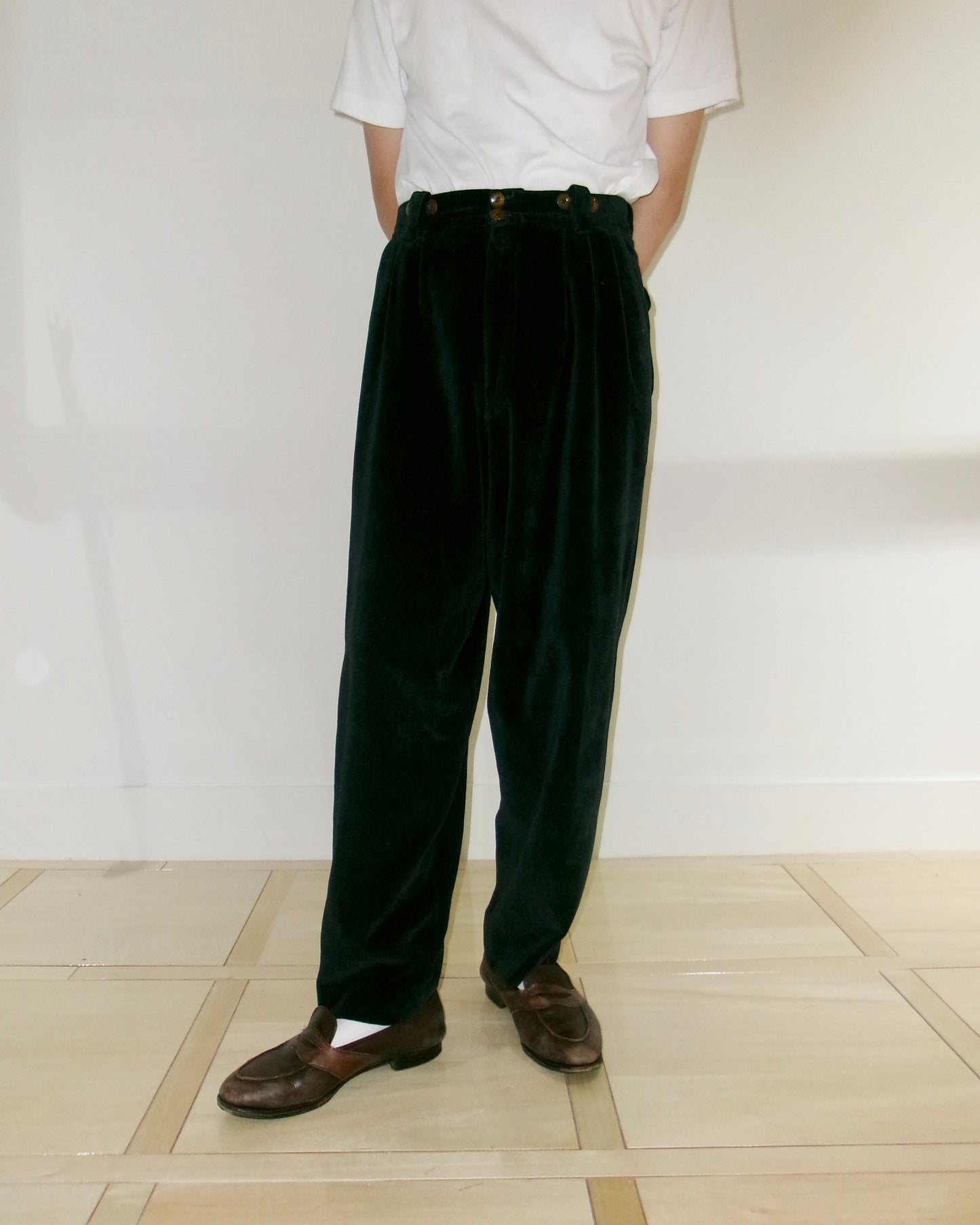 90s EMPORIO ARMANI black velours pants