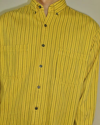 OLD GAP stripe flannel shirts yellow
