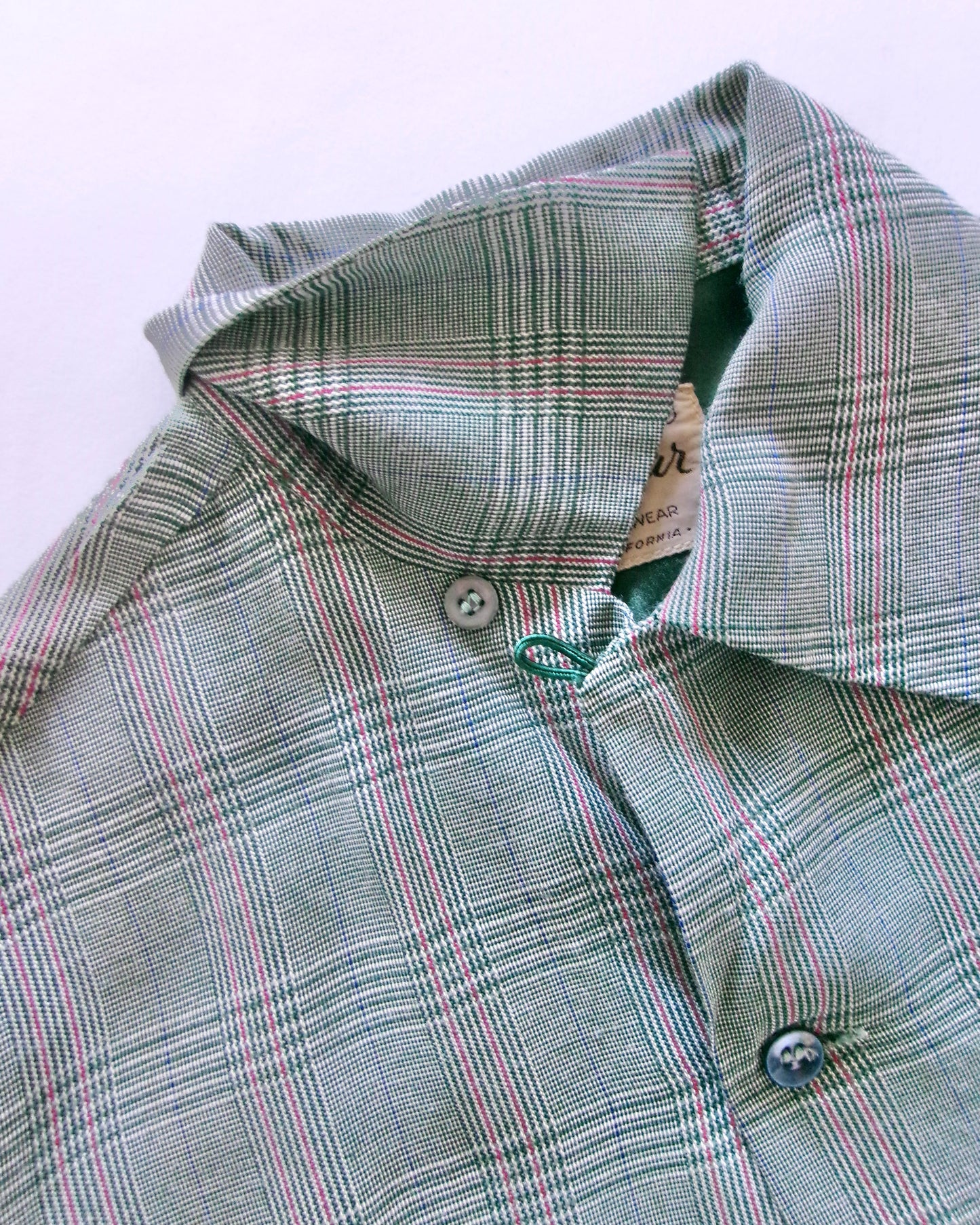50s DEL MAR SPORTSWEAR rayon check shirt