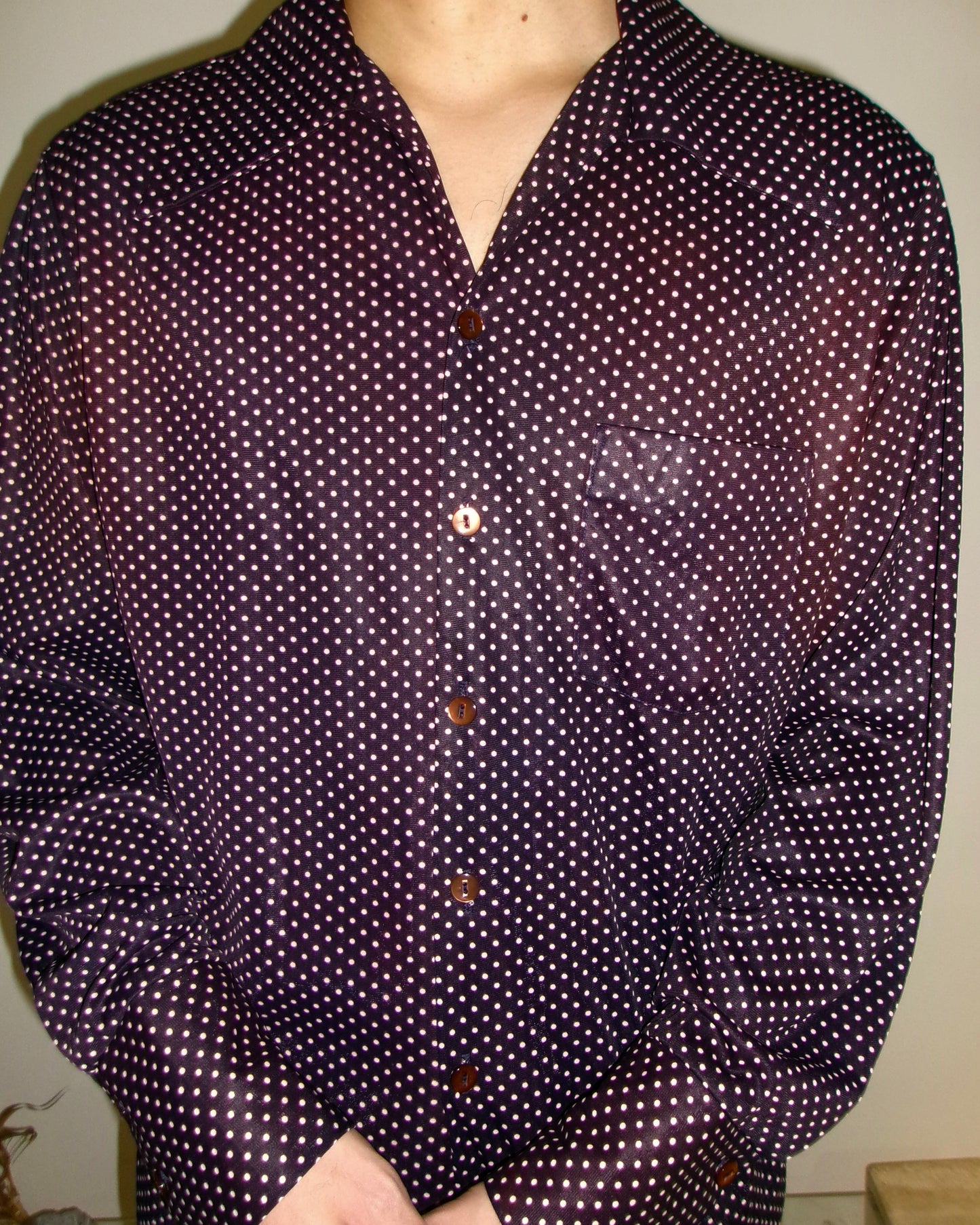 70s dot pattern shirt