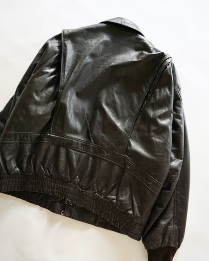 Jawani leather bomber jacket