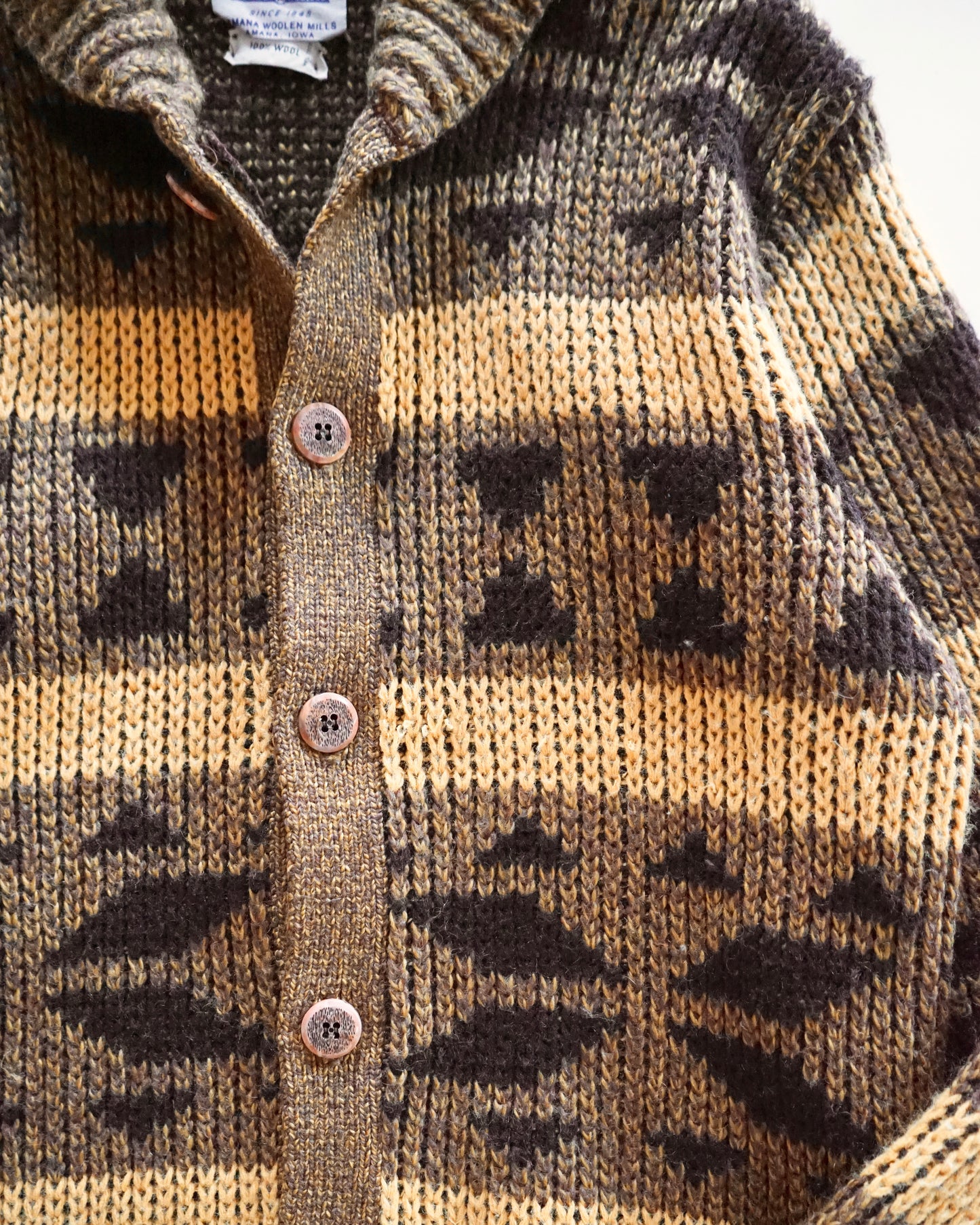 80s AMANA geometry native cowichan jacket