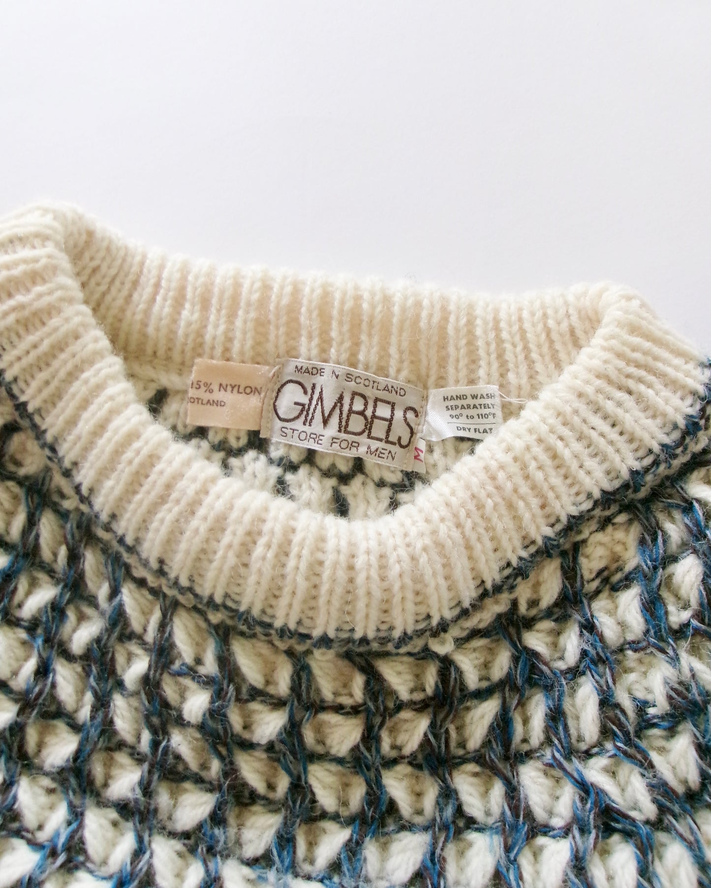 80s GIMBELS honeycomb waffle stitch knit