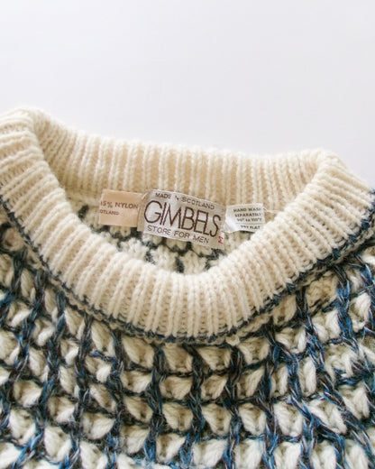 80s GIMBELS honeycomb waffle stitch knit