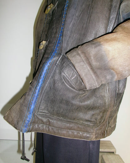 80~90s Marithe Francois Girbaud leather toggle  jacket