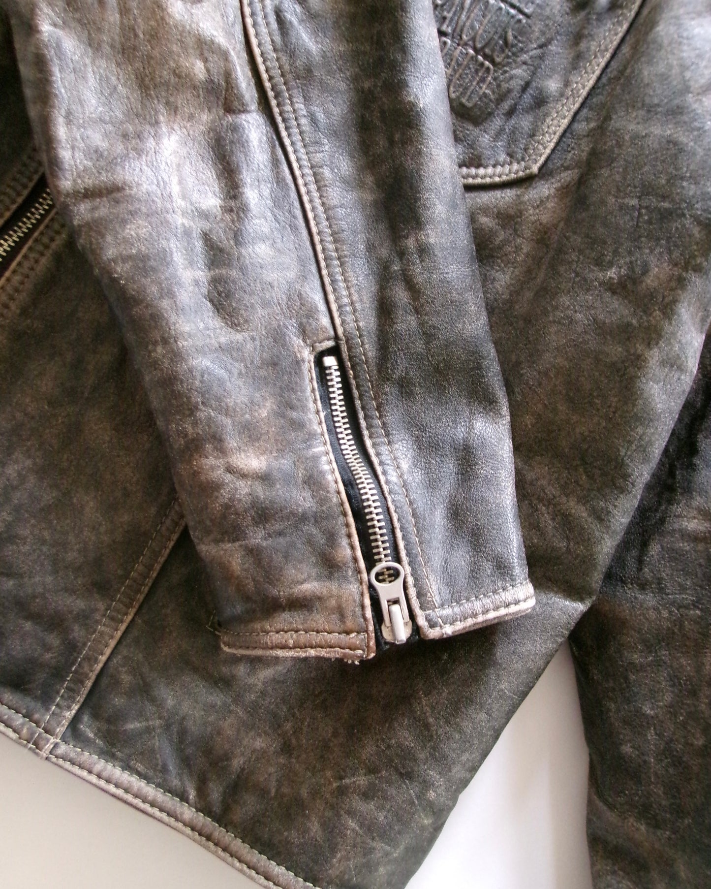 90s Marithe Francois Girbaud leather trucker jacket
