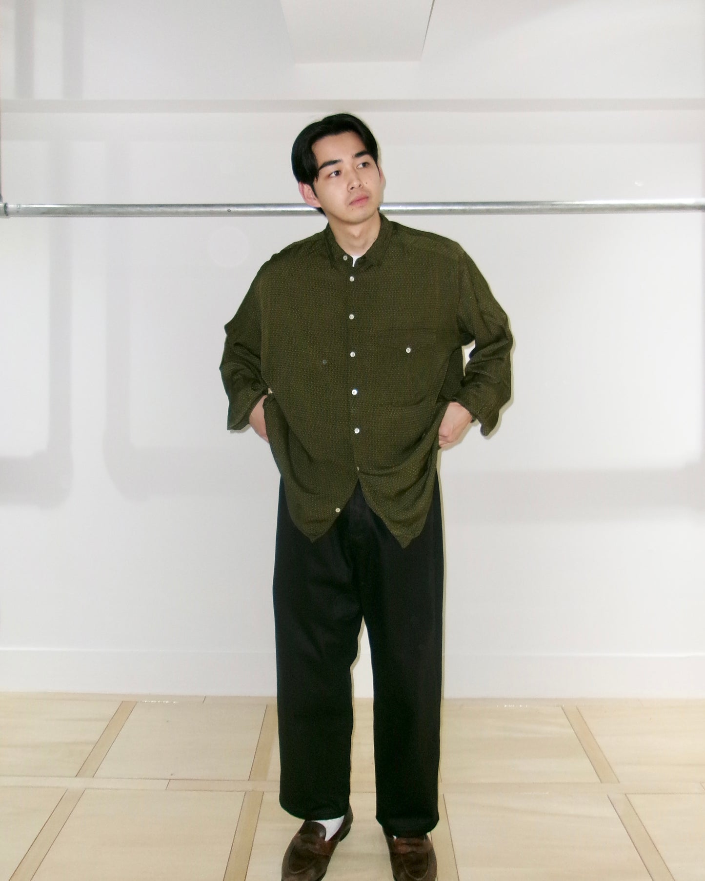 90s GIORGIO ARMANI dot pattern rayon shirts made in italy