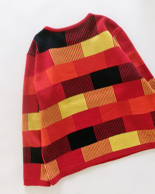 90s DEMETRE geometric pattern knit