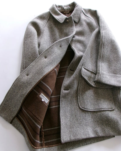 90s GIORGIO ARMANI-LE COLLEZONI special fabric wool coat made in italy