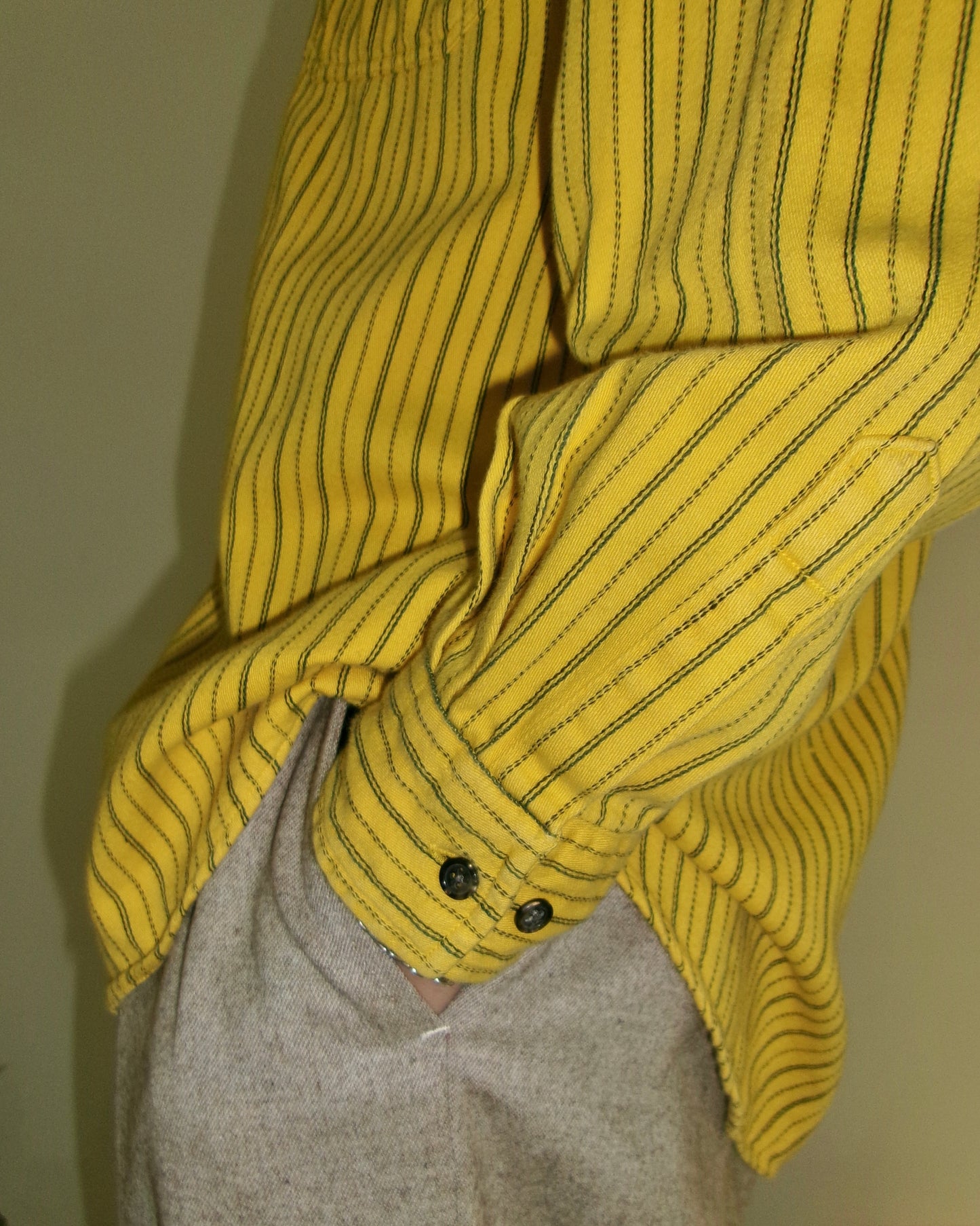 OLD GAP stripe flannel shirts yellow