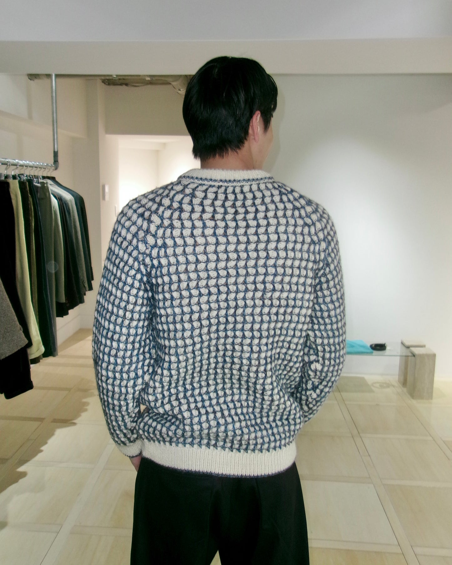 80s GIMBELS honeycomb waffle stitch knit