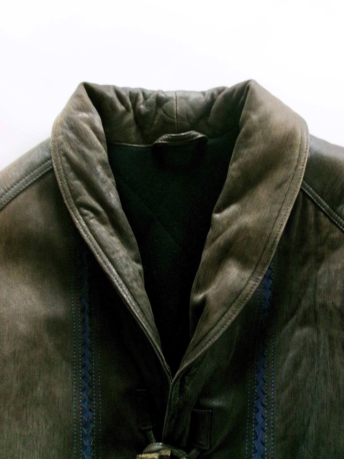 80~90s Marithe Francois Girbaud leather toggle  jacket