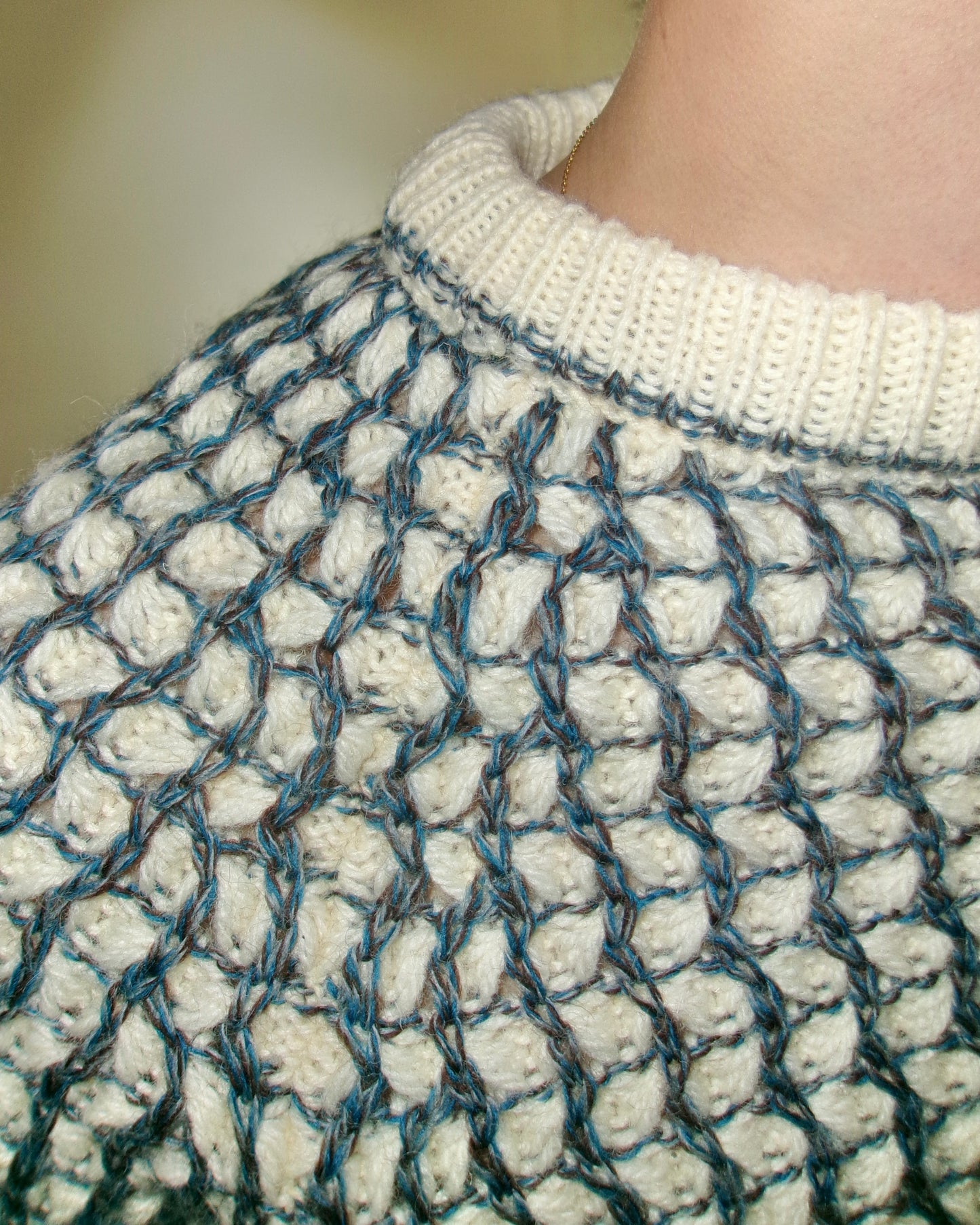 80s GIMBELS honeycomb waffle stitch knit