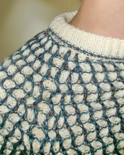 80s GIMBELS honeycomb waffle stitch knit