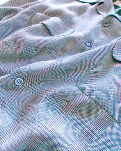 50s DEL MAR SPORTSWEAR rayon check shirt
